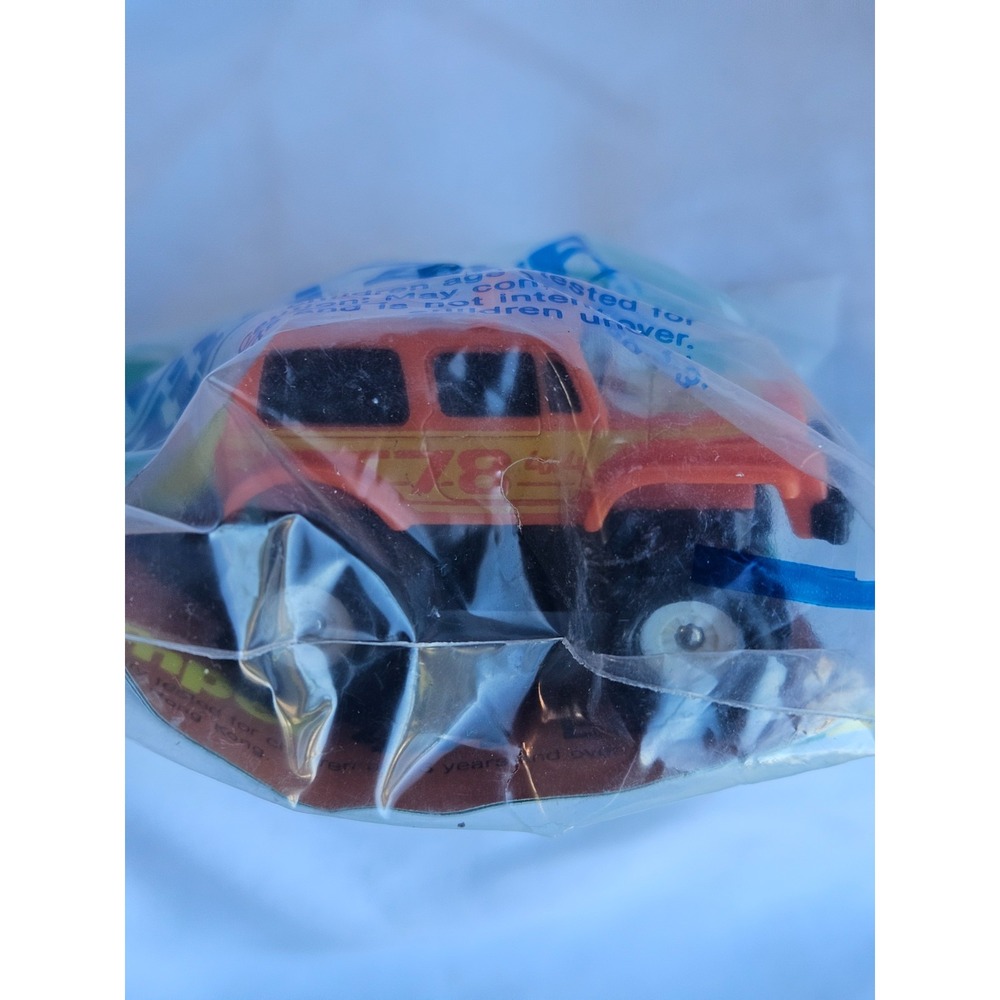 Vintage 1980's McDonalds Schaper Stomper Mini 4x4 Orange Jeep SEALED BAG